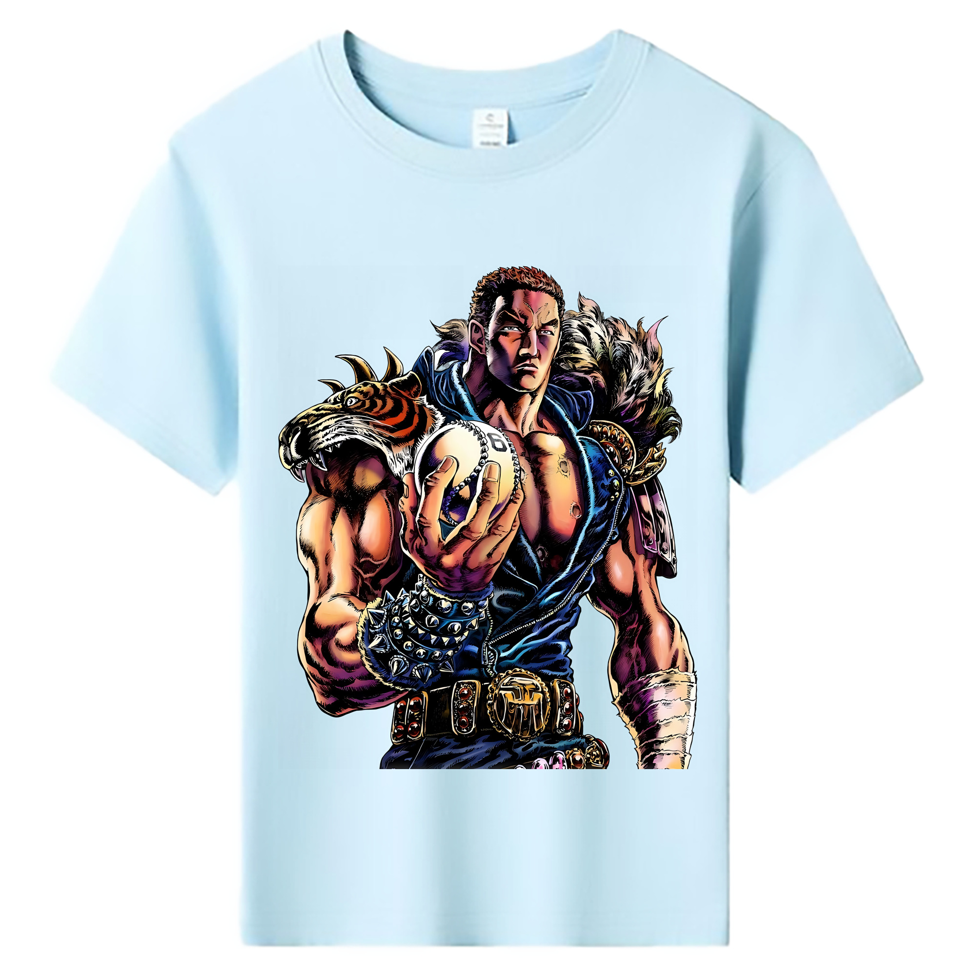 （画像用） 北斗の拳 Fist of the North Star 綿100％キッズTシャツ（フロントプリント）